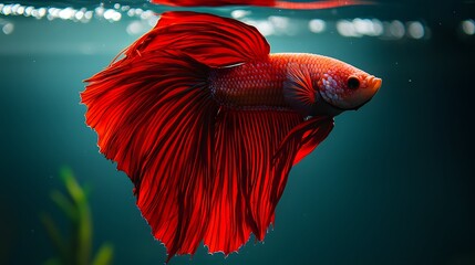 Obraz premium Red fin movement and flow high resolution picture