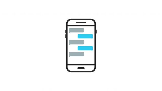 Mobile phone smartphone chat messaging text conversation animation video graphic design