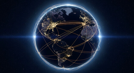 Naklejka premium Global network connections in the digital age