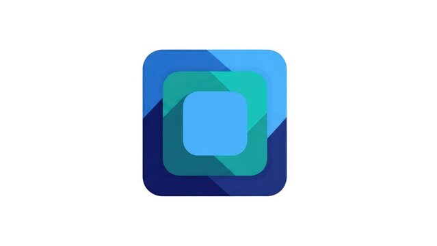 Abstract Blue Green Square Logo Design.