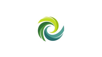Fototapeta premium Green Spiral Logo Design Element.