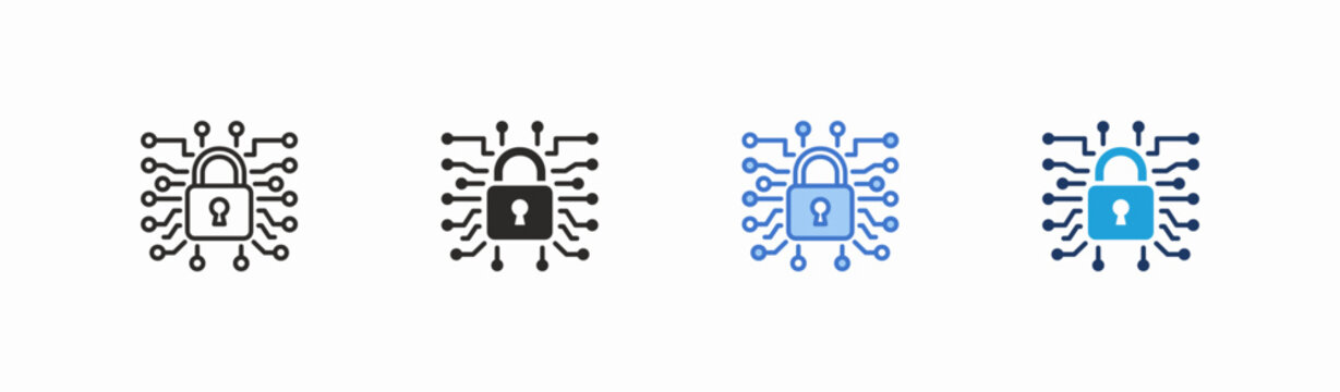 Set of encrypt icon collection in multiple style. Icon suitable for web and mobile application
