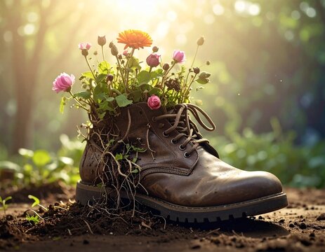 Recyclage de vieilles chaussures