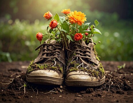 Recyclage de vieilles chaussures