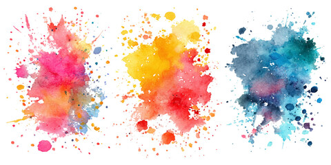 Abstract colorful watercolor brush stroke texture set. vintage paint splash artistic ink elements vector illustration and creative watercolor collection background design. © Vector Gallery