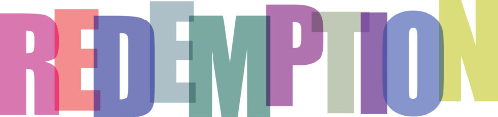 Redemption colorful typography on white background © BIPLABKUMAR