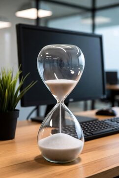 hourglass on the table