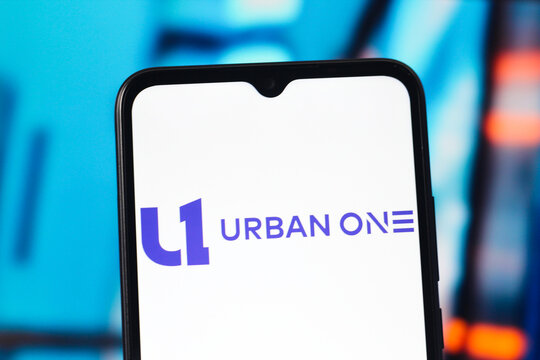 In this photo illustration, the Urban One logo is seen displayed on a smartphone screen.