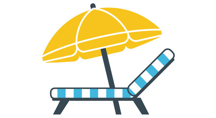 Beach Chair and Parasol Illustration. © Agatha