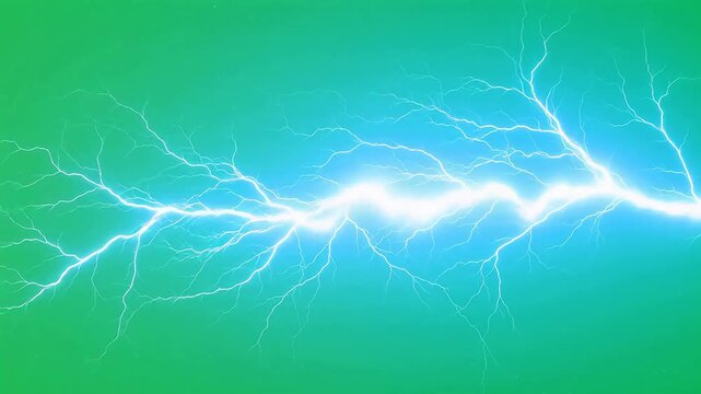 Lightning bolt on green blue background