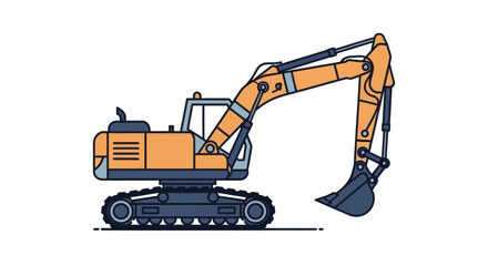 Yellow Excavator Machine Heavy Equipment. © Kill