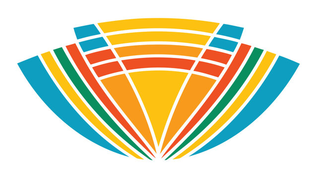 Vector semicircle rainbow shape graphic element