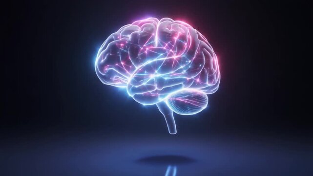 Activating Mindset Through Visual Brain Concept in Neon Light