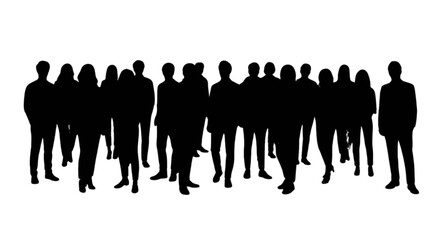 Naklejka premium Set of 16 black silhouettes of people vector