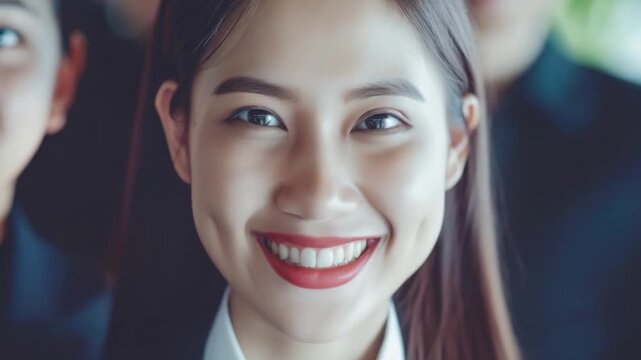 A woman holding up two fingers to indicate disapproval or discontent