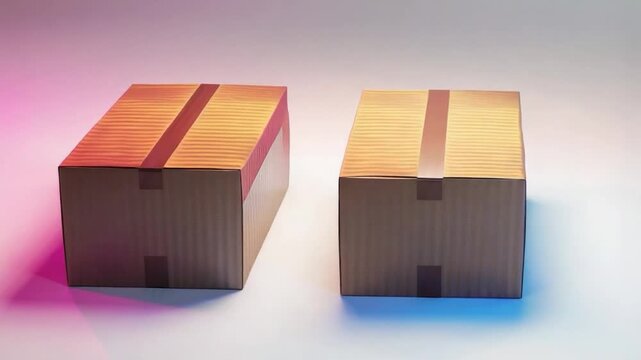 Two adjacent boxes, possibly storage containers or furniture pieces