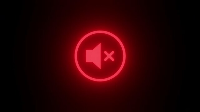 Muted sound symbol and turn on volume control digital interface graphic design artwork abstract design dark background close-up view visual communication