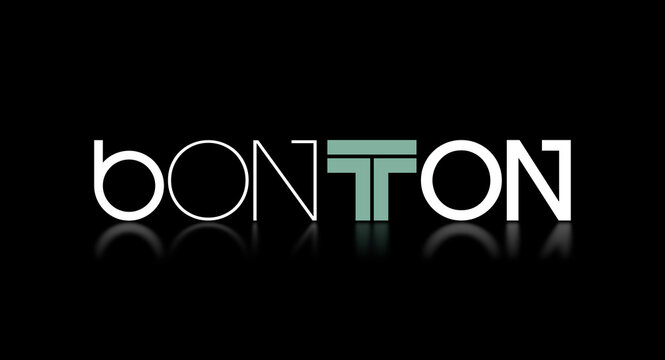 Testo BON TON con font variabile e sfondo colorato