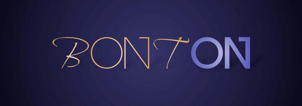 Testo BON TON con font variabile e sfondo colorato