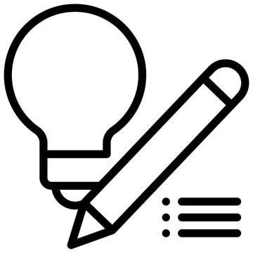 light bule idea writing list simple line icon