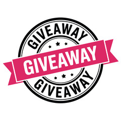 Obraz premium A circular giveaway badge with a pink ribbon banner design