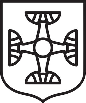 coat of arms of Sicily with three lags triskelion. one line art icon drawing vector