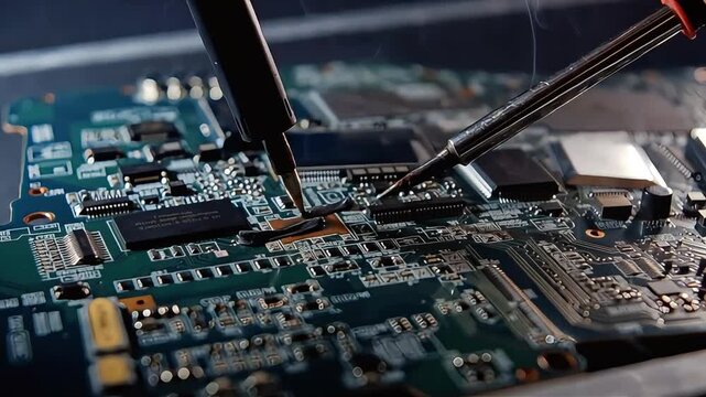 Soldering process on a computer circuit board