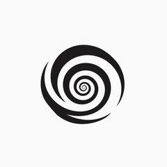 Naklejka premium Black and white spiral design visual concept dynamic swirling shape