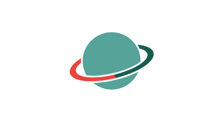 Fototapeta premium Abstract illustration of a planet with orbiting rings perfect for design assets