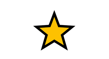 Obraz premium Bold yellow star graphic on white background isolated design element