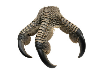 Obraz premium Close-up of a fossilized mammoth tusk with detailed textures