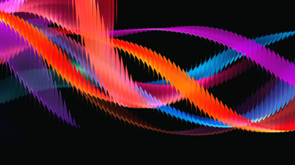 Vibrant colorful abstract light trails on black background © Syedimtiaz