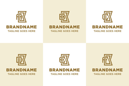 Letters AKK BKK CKK DKK EKK FKK Monogram Logo Set