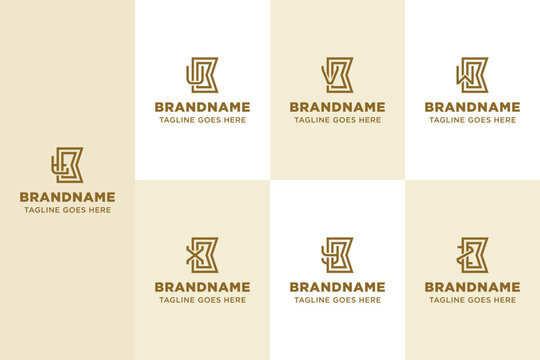 Letters TKK UKK VKK WKK XKK YKK ZKK Monogram Logo Set