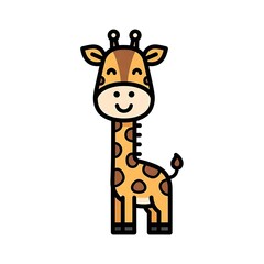 Fototapeta premium Cartoon Giraffe Character Illustration.