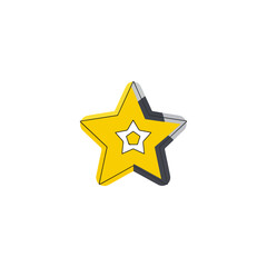 Fototapeta premium Yellow Star Icon with Shadow for Awards and Recognition