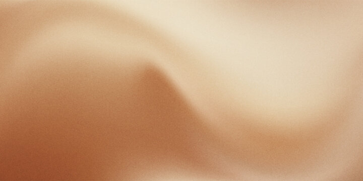 Soft brown gradient background with warm beige and cream tones and golden highlights. Latte bg with smooth grainy noise texture  elegant blurry waves. Luxury aesthetic poster. 3D vector backdrop