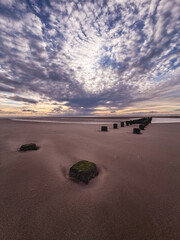 Fototapeta premium Evening at the beach of blackpool in England.
