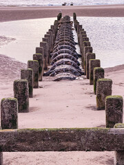 Fototapeta premium Evening at the beach of blackpool in England.