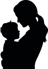 Mother Holding Child Silhouette baby embrace