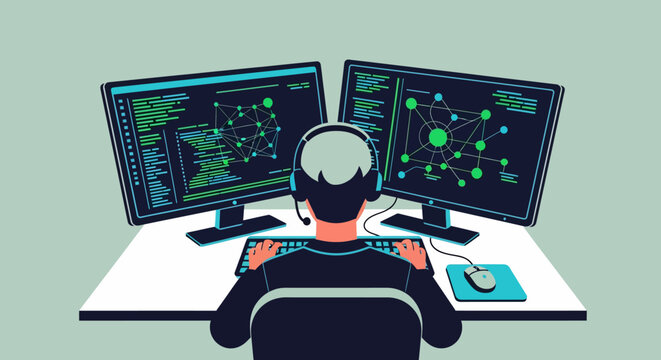 Programmer Working on Code.