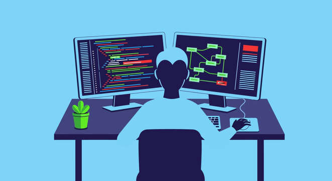 Programmer Working on Code.
