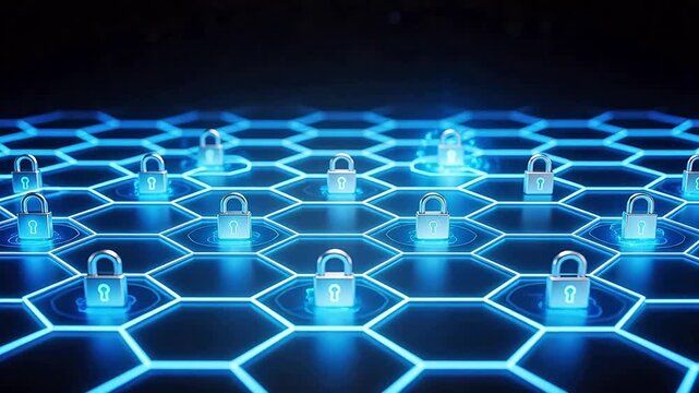 Digital padlocks on hexagonal grid