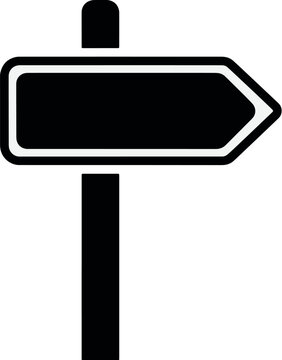 Black Minimalist Blank Directional Arrow Signage