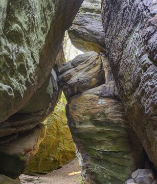 Sandstone rocks of, Besedice, Libereck&yacute; kraj, Czech Republic