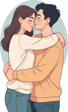 due persone che si abbracciano uomo donna amici amanti parenti fidanzati marito e moglie vettoriale 