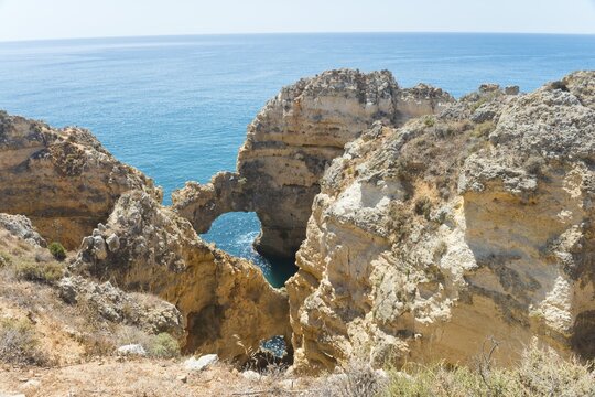 Ponta da Piedade, rocky cliff landscape in the Algarve, Portugal