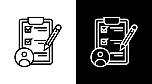 Self Assessment White Icon Set Design 