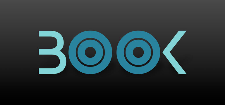 Testo BOOK con font variabile e sfondo colorato