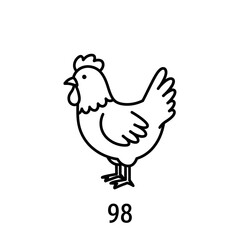 Obraz premium Simple Line Drawing of a Chicken.